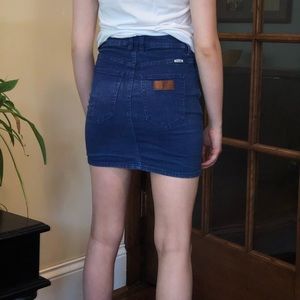 Navy Blue Wrangler x urban outfitters mini skirt